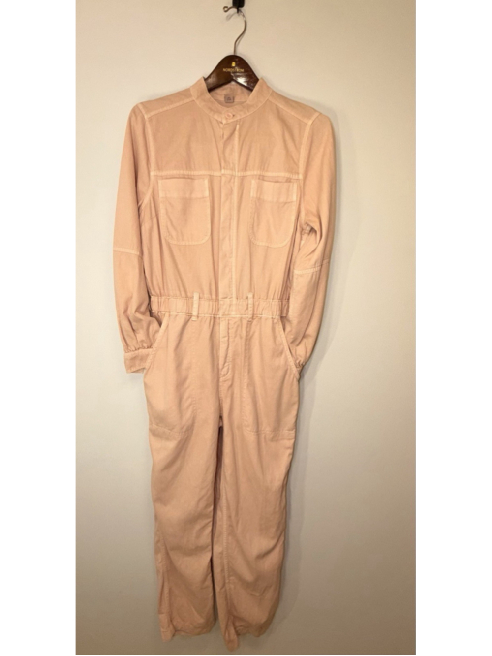 Old Navy Medium Jumpsuit Blush Pink Romantic Utility Cinched Waist Cotton Women